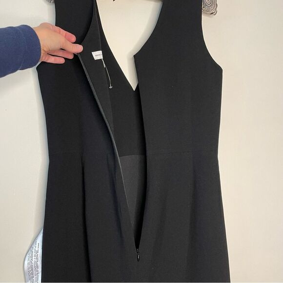 Dress the Population Dress Sandra Gown V Neck Long Prom Cocktail Black Large - Picture 6 of 15